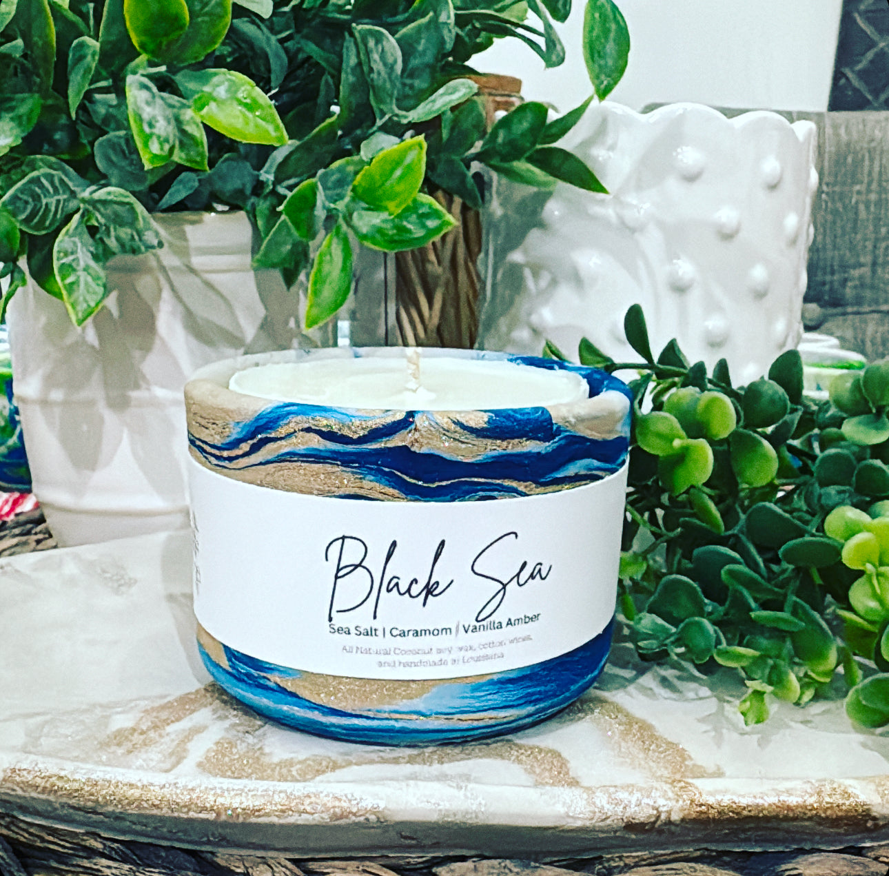 Black Sea-Concrete candle