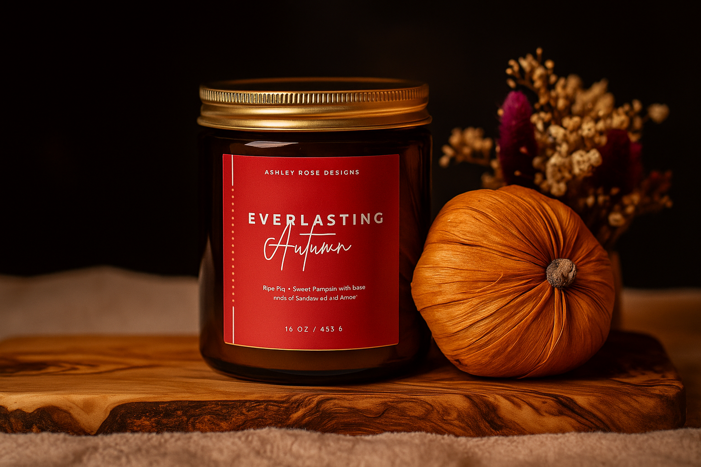 Everlasting Autumn- 16oz candle in Amber Jar