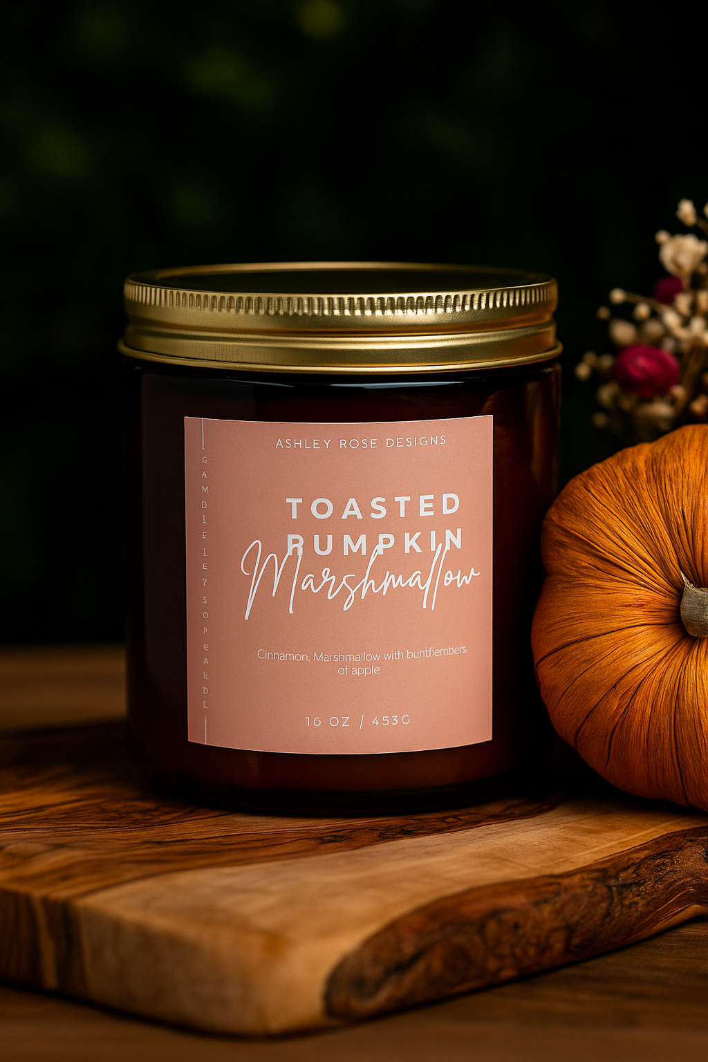 Toasted pumpkin marshmallow -16oz Amber Jar