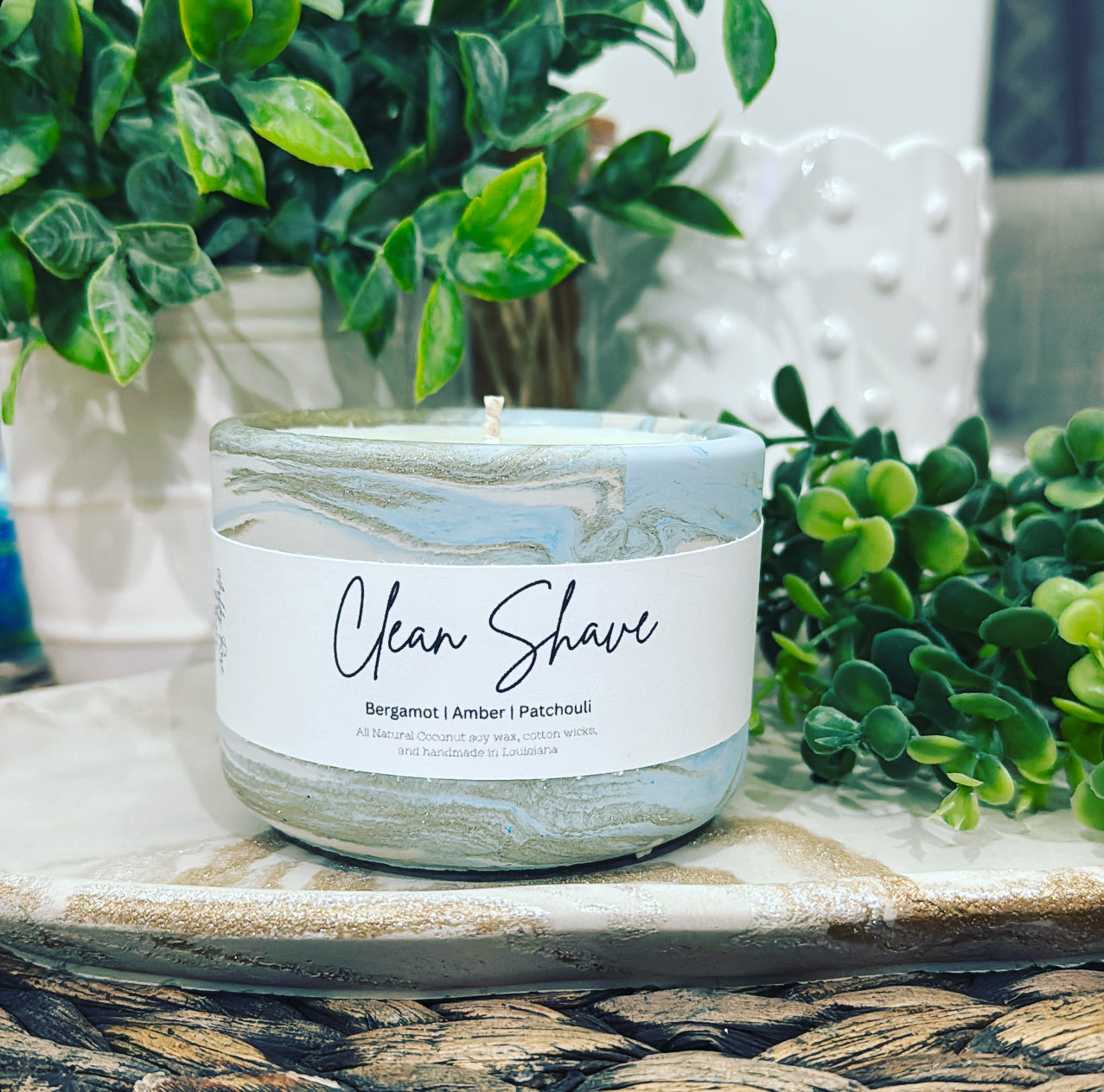 Clean Shave-Concrete candle