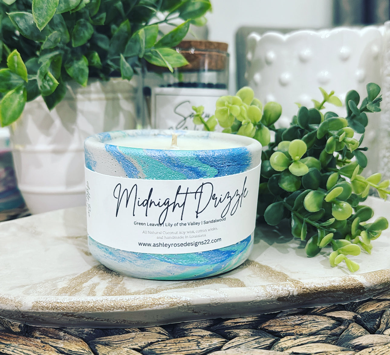 Midnight Drizzle-Concrete candle