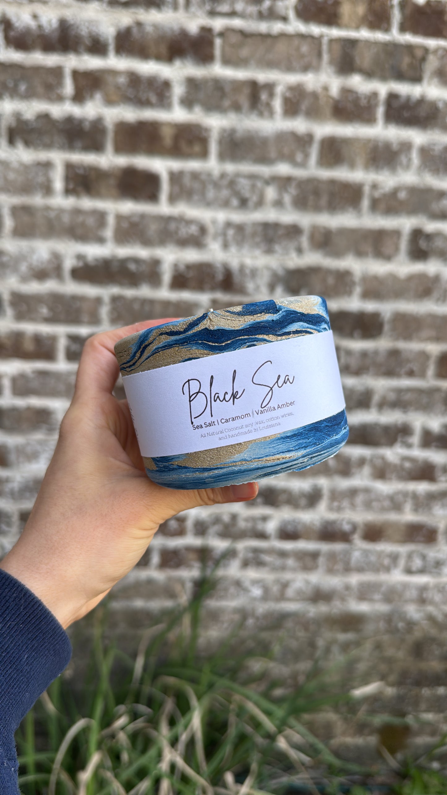 Black Sea-Concrete candle