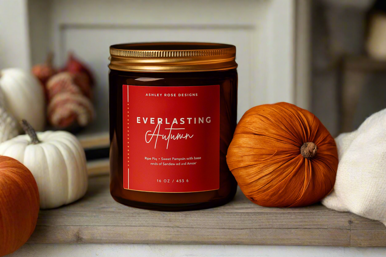 Everlasting Autumn- 16oz candle in Amber Jar
