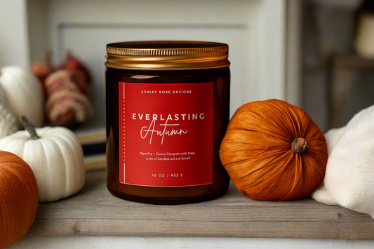 Everlasting Autumn- 16oz candle in Amber Jar