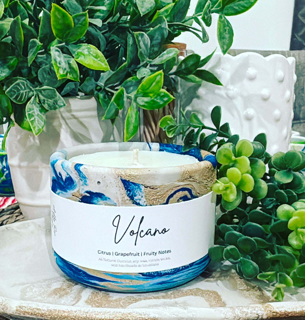 Volcano-Concrete candle