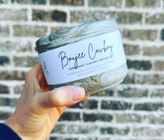 Boujee Cowboy concrete candle