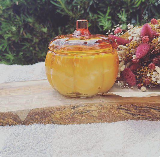 Pumpkin glass candle jars-14oz