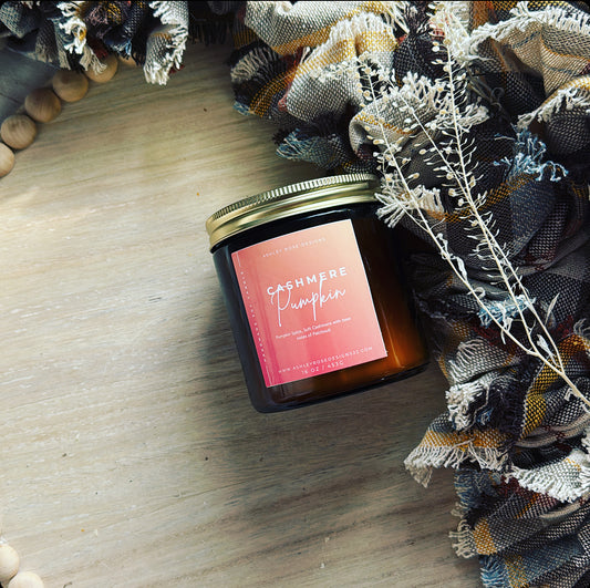 Cashmere Pumpkin Amber Glass Jar 16oz candle