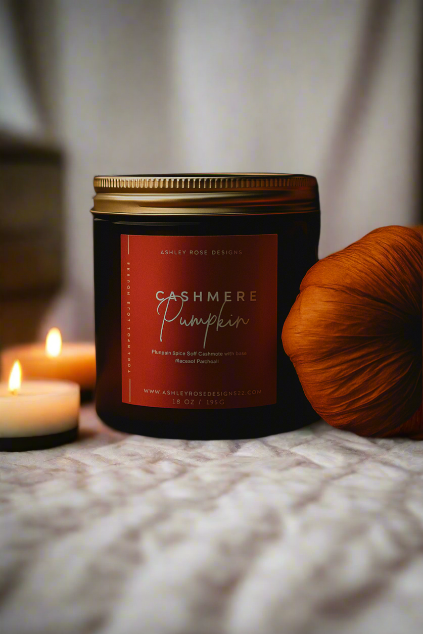 Cashmere Pumpkin Amber Glass Jar 16oz candle
