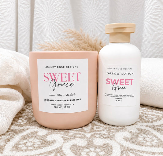 Sweet Grace Candle and Lotion Set