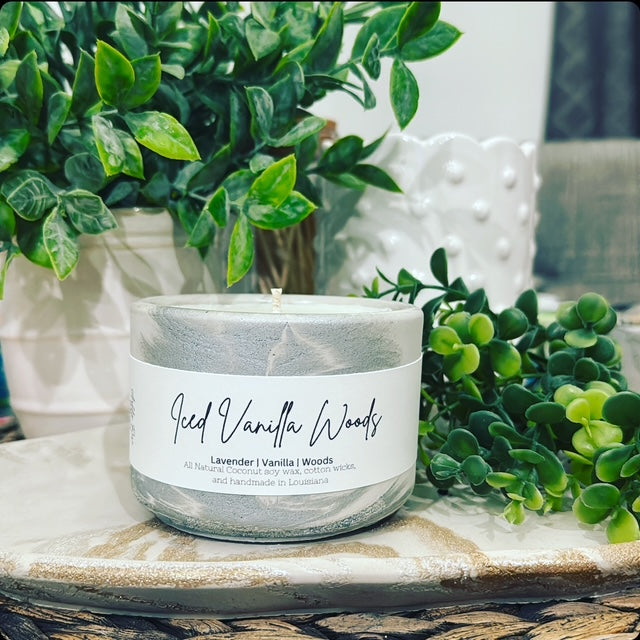 Handmade concrete candles