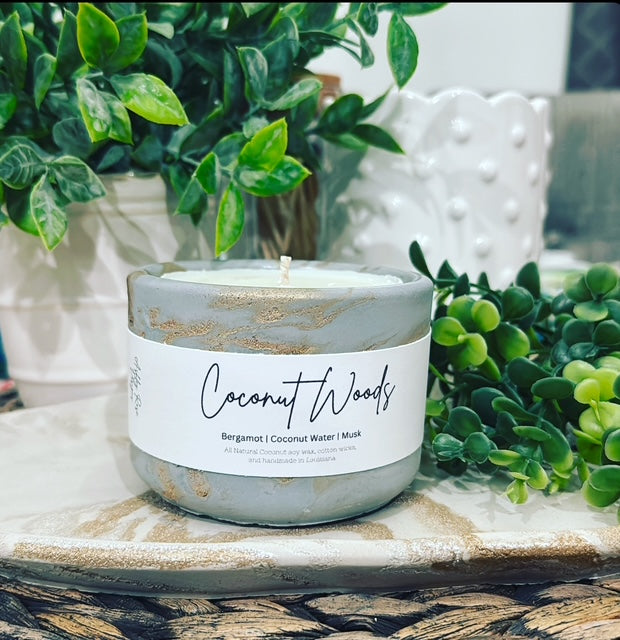 Handmade concrete candles