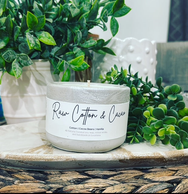 Handmade concrete candles