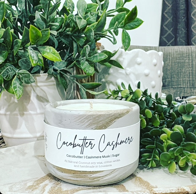 Handmade concrete candles