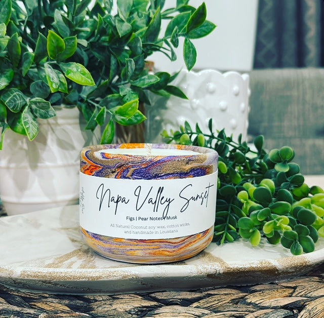 Handmade concrete candles