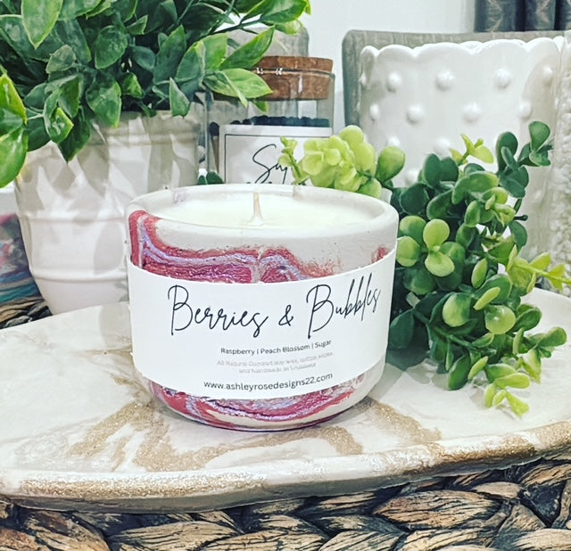 Handmade concrete candles