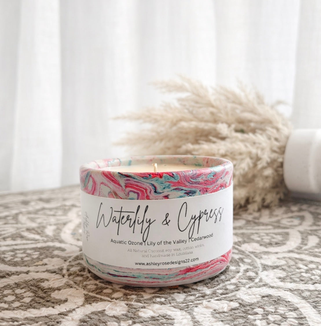 Handmade concrete candles