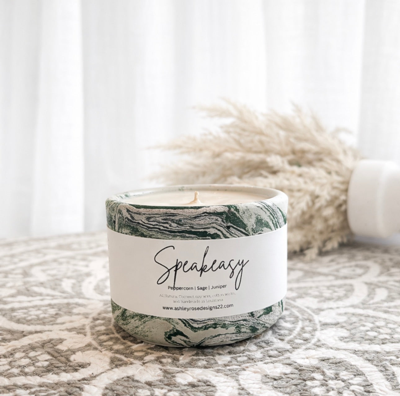 Handmade concrete candles