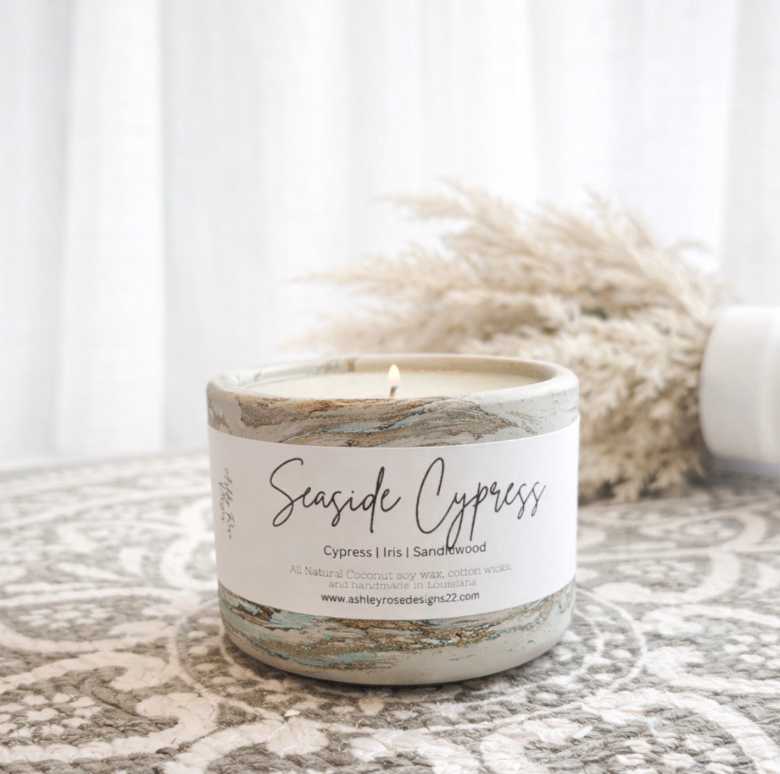 Handmade concrete candles