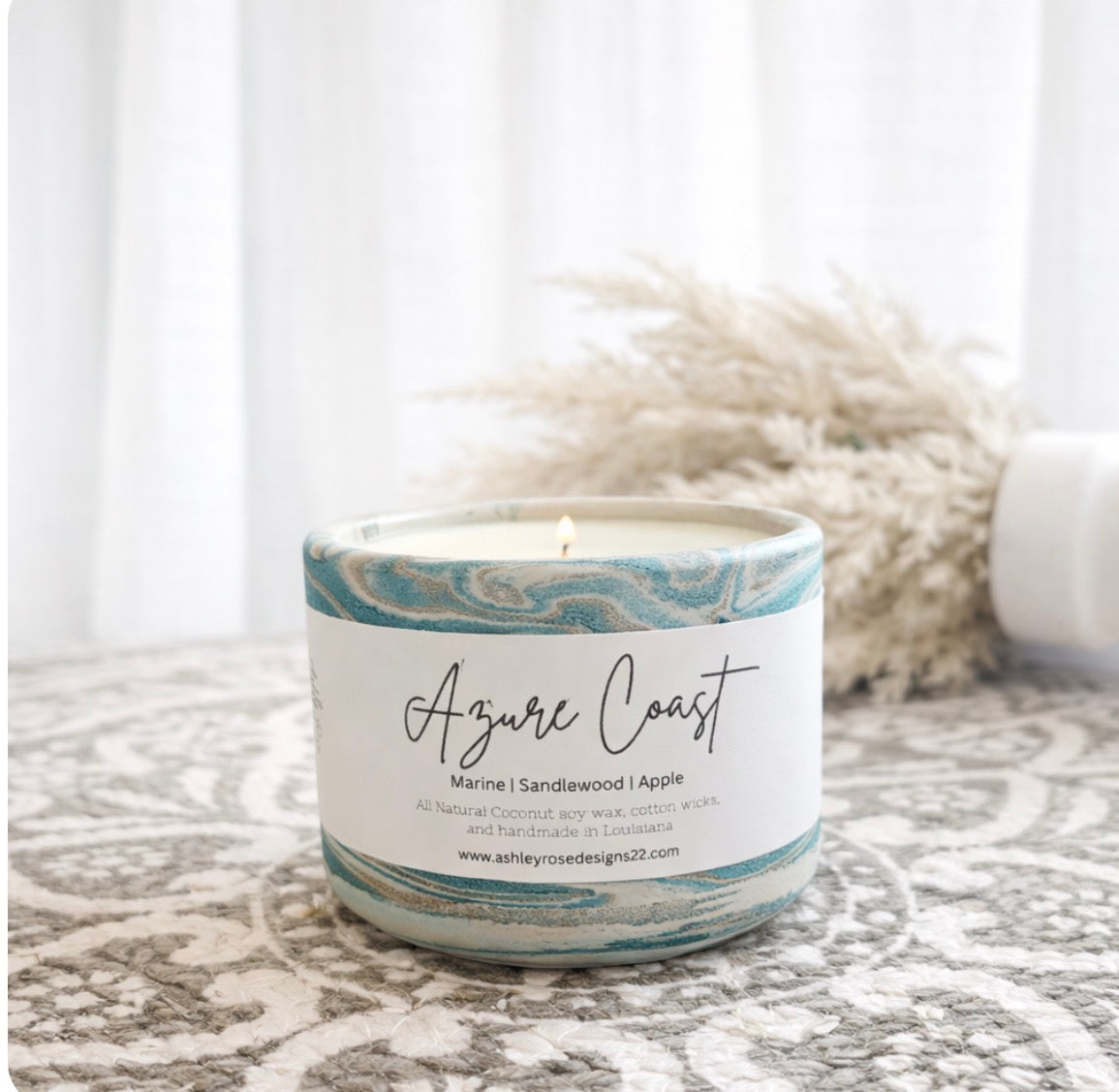 Handmade concrete candles