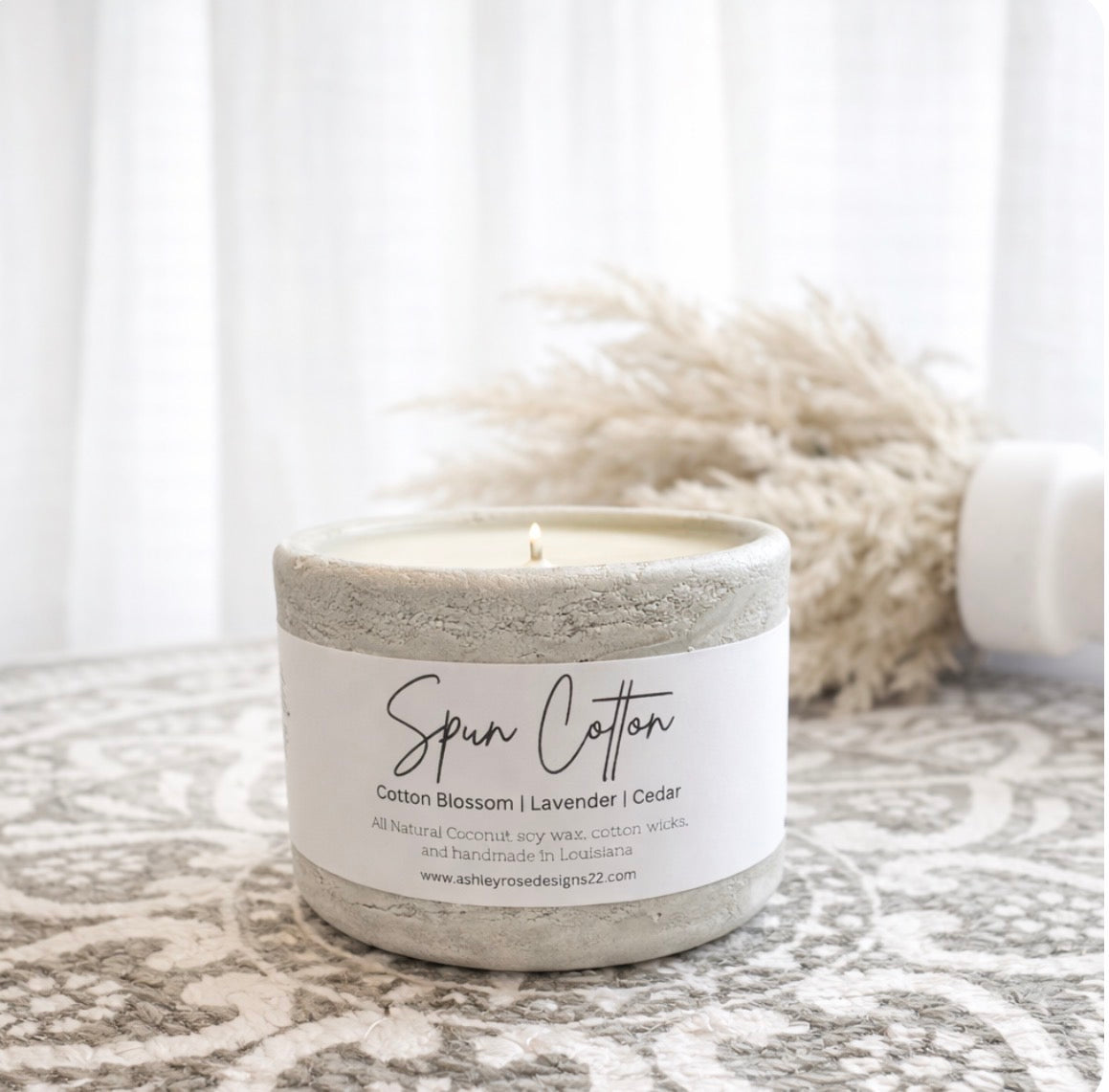 Handmade concrete candles