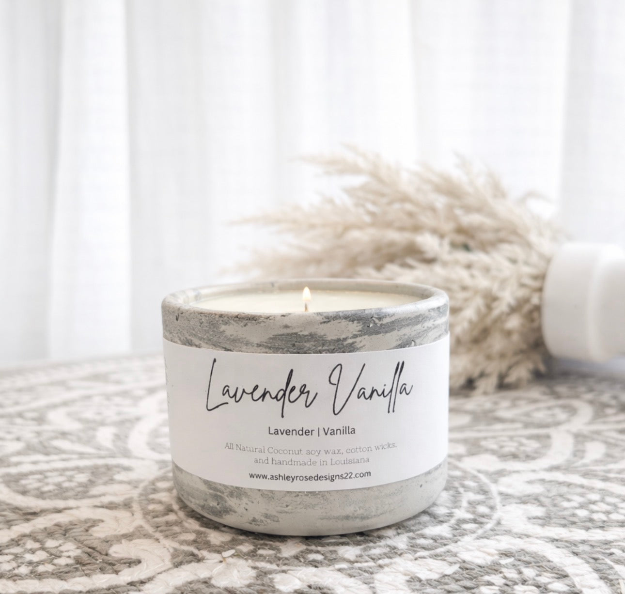 Handmade concrete candles