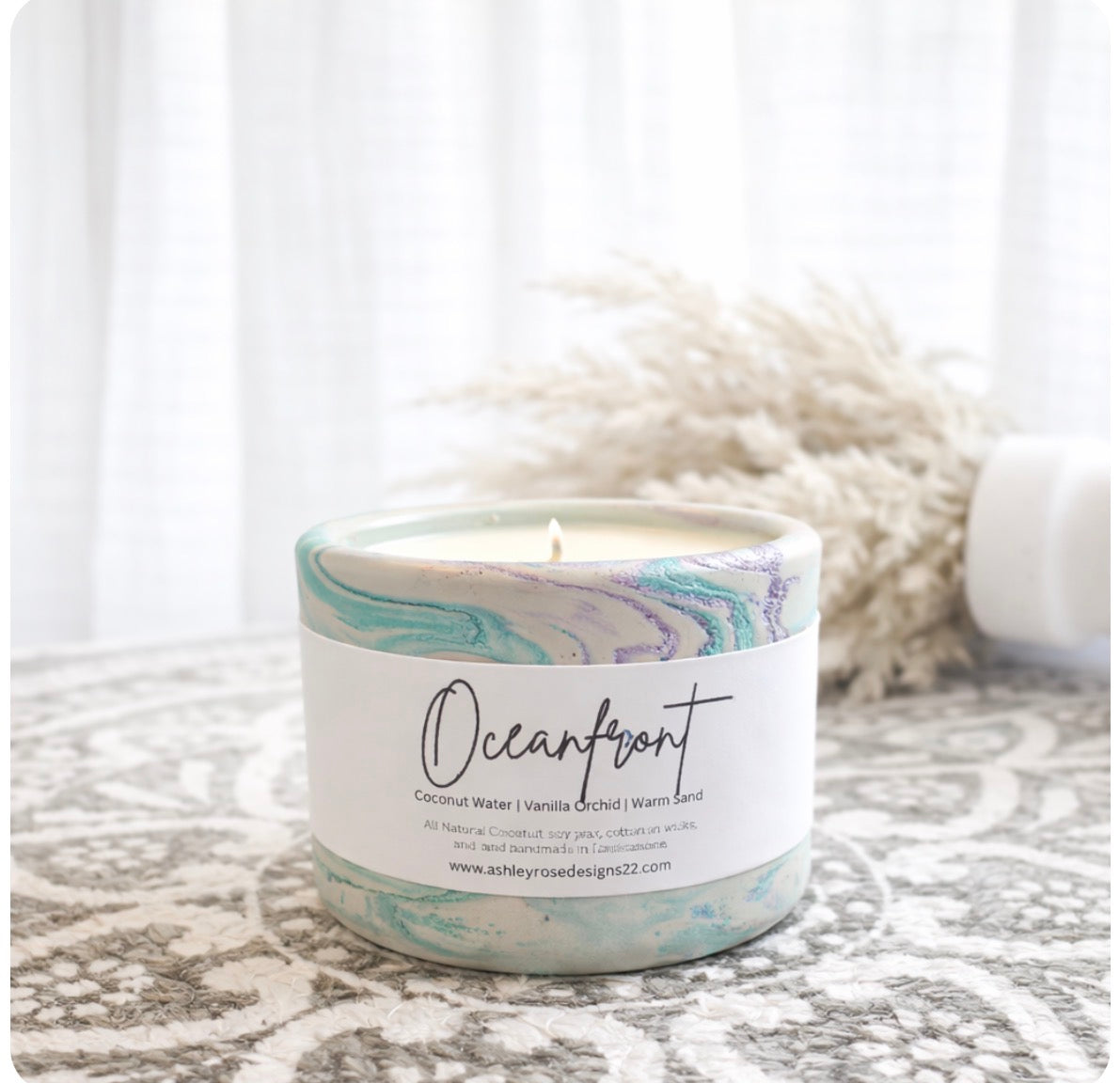 Handmade concrete candles