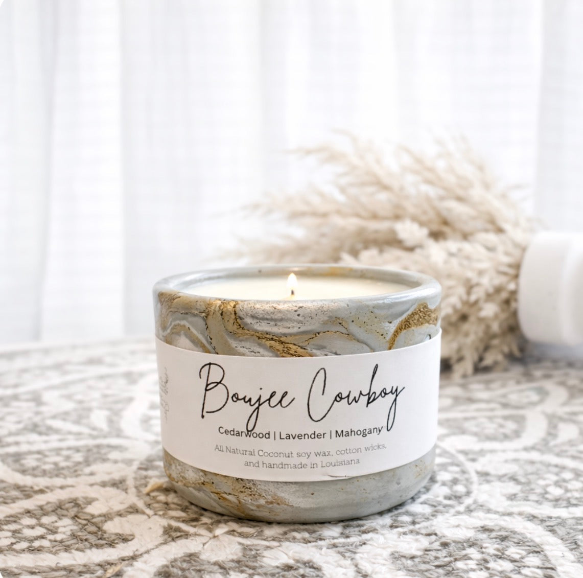 Handmade concrete candles