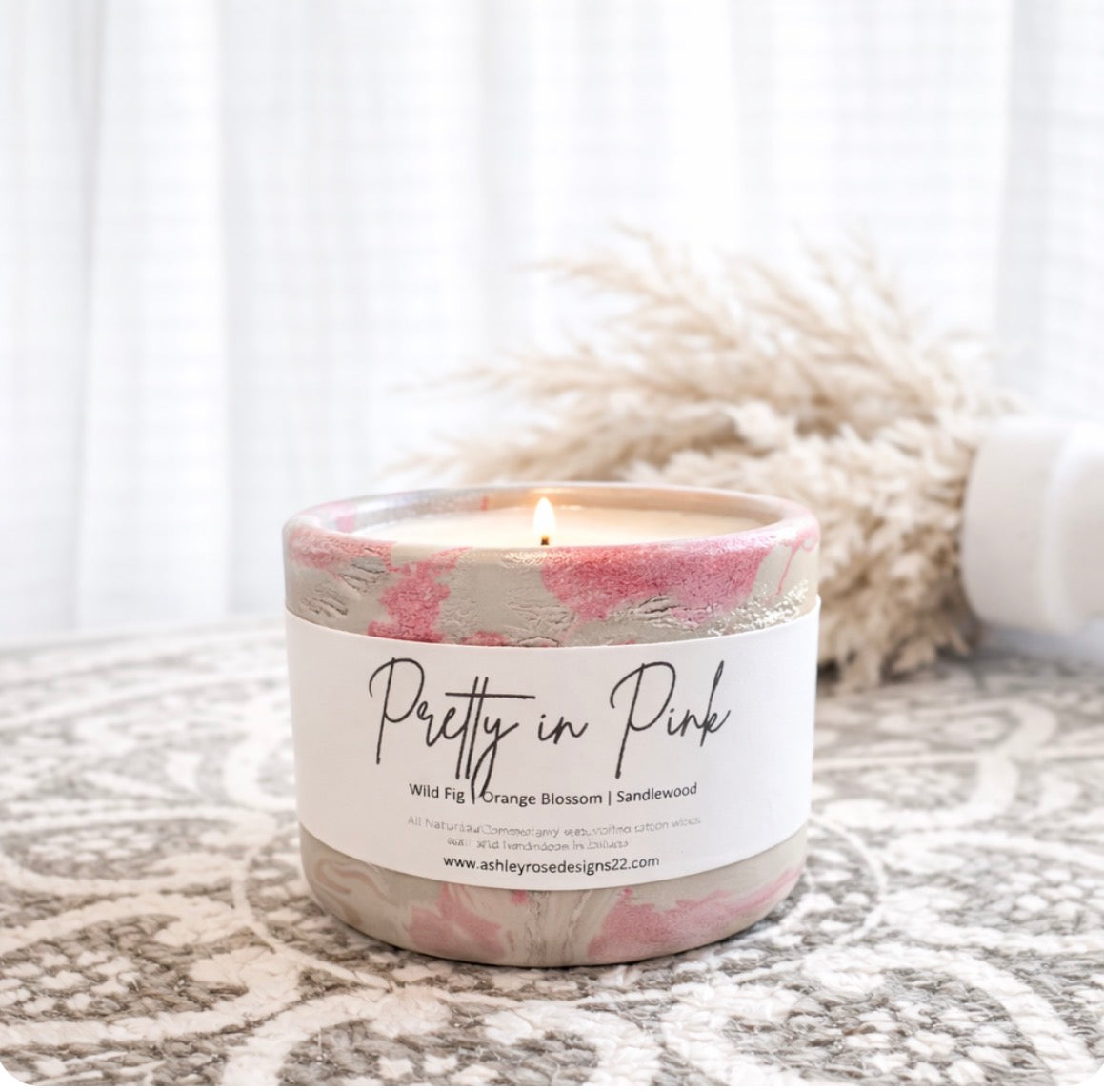 Handmade concrete candles