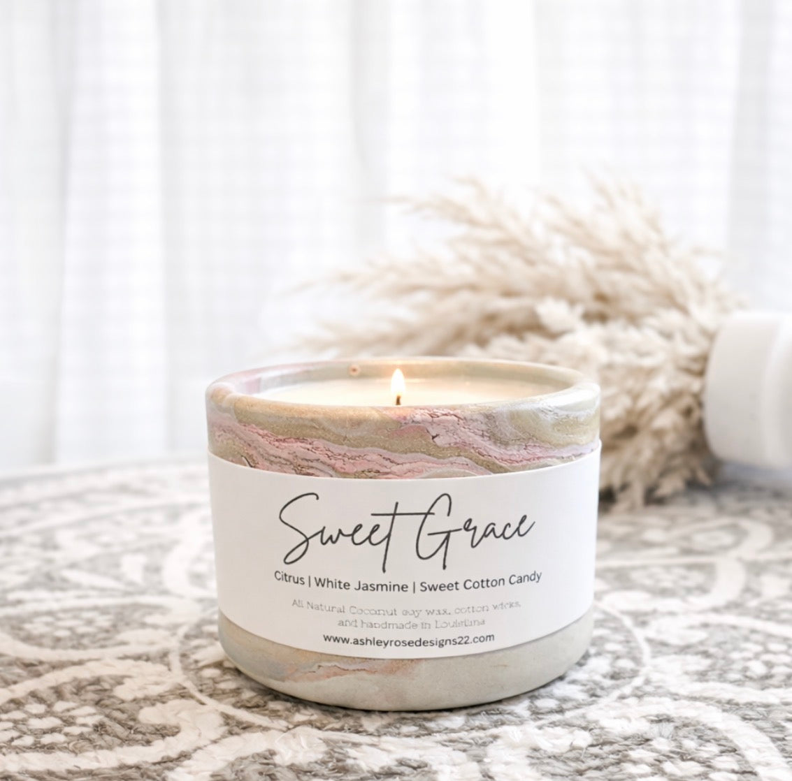 Handmade concrete candles